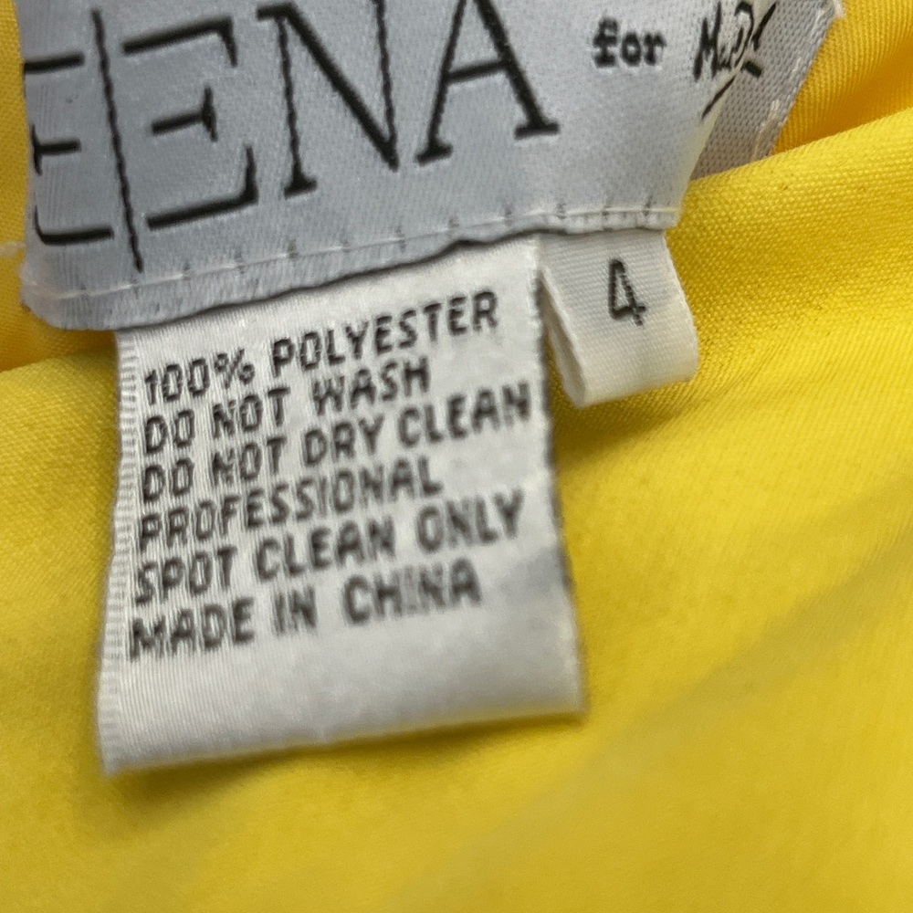Ieena for Mac Duggar Yellow V-Neck Fit & Flare Dress - Picture 4 of 7